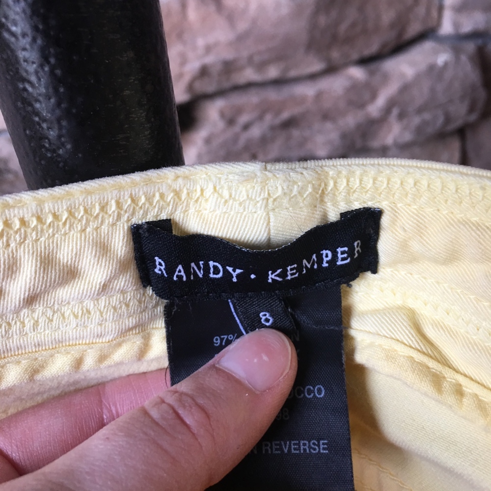 Light Yellow Cropped Capri Randy Kemper Jeans - Picture 5 of 6